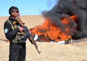 Police set on fire over 0.5 tonne of illegal drugs in south Afghanistan