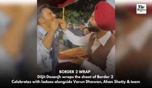 Diljit Dosanjh treats Varun Dhawan, Ahan Shetty with ladoos as ‘Border 2’ shoot concludes