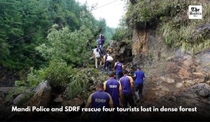 Mandi Police and SDRF rescue four tourists lost in dense forest
