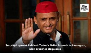 Security Lapse at Akhilesh Yadav’s Griha Pravesh in Azamgarh, Man breaches stage area