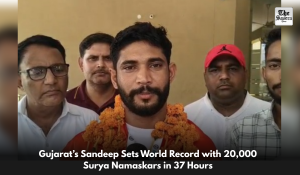 Gujarat’s Sandeep Sets World Record with 20,000 Surya Namaskars in 37 Hours