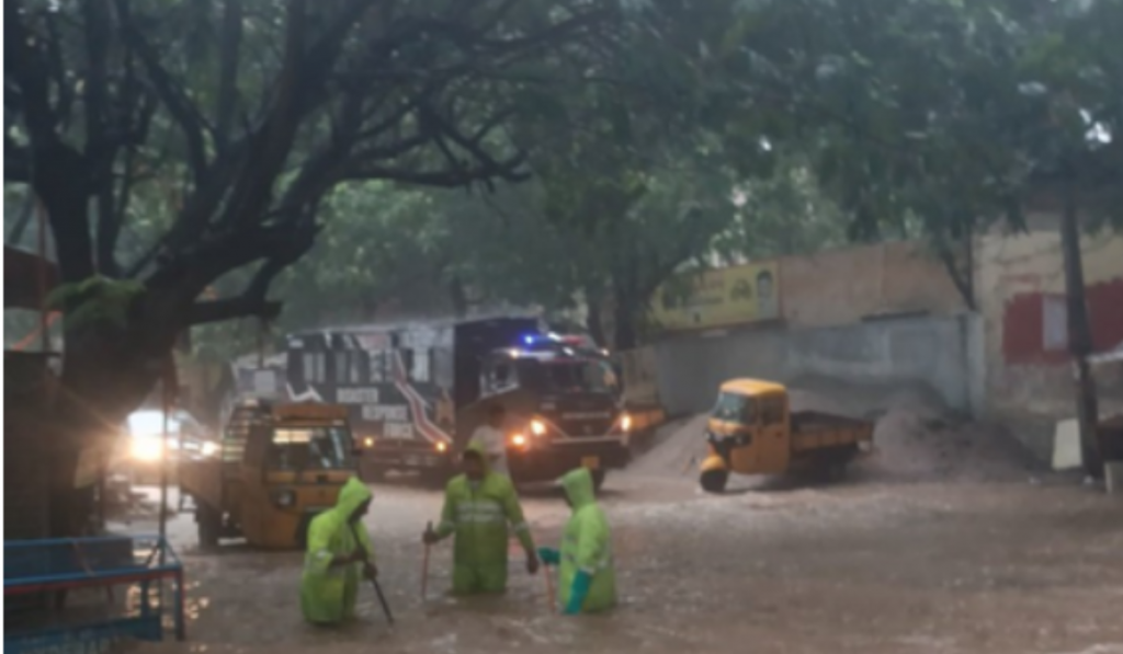 Heavy rain in Hyderabad hits normal life