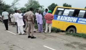 Haryana: School bus with 50 onboard falls off road in Bhiwani, several children injured