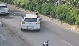 Sonipat: CCTV footage of female teacher accident emerges, fake number plate on car