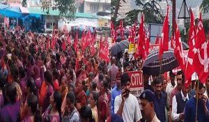 Trade union protests at many places in Himachal: Farmers-labourers take out protest rally in Shimla-Mandi