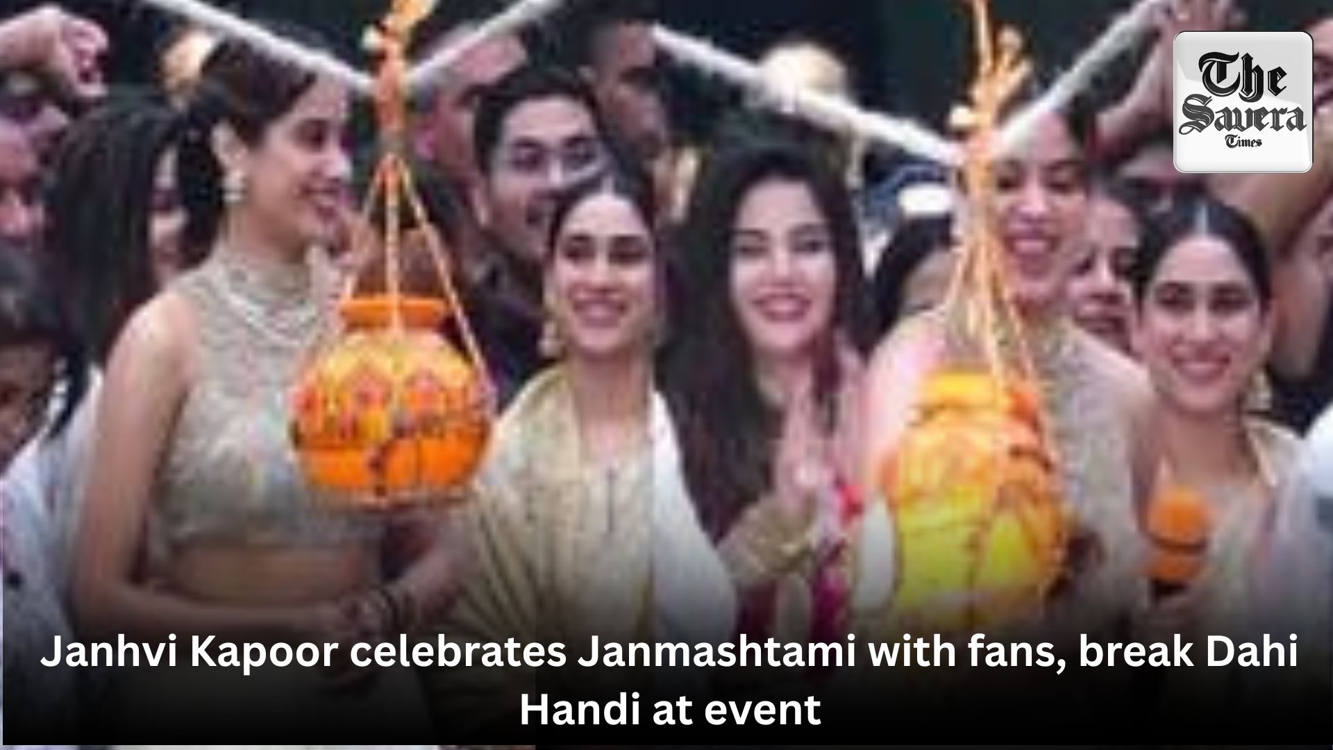 Janhvi Kapoor celebrates Janmashtami with fans, break Dahi Handi at event