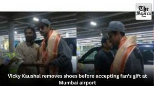 Vicky Kaushal removes shoes before accepting fan’s gift at Mumbai airport