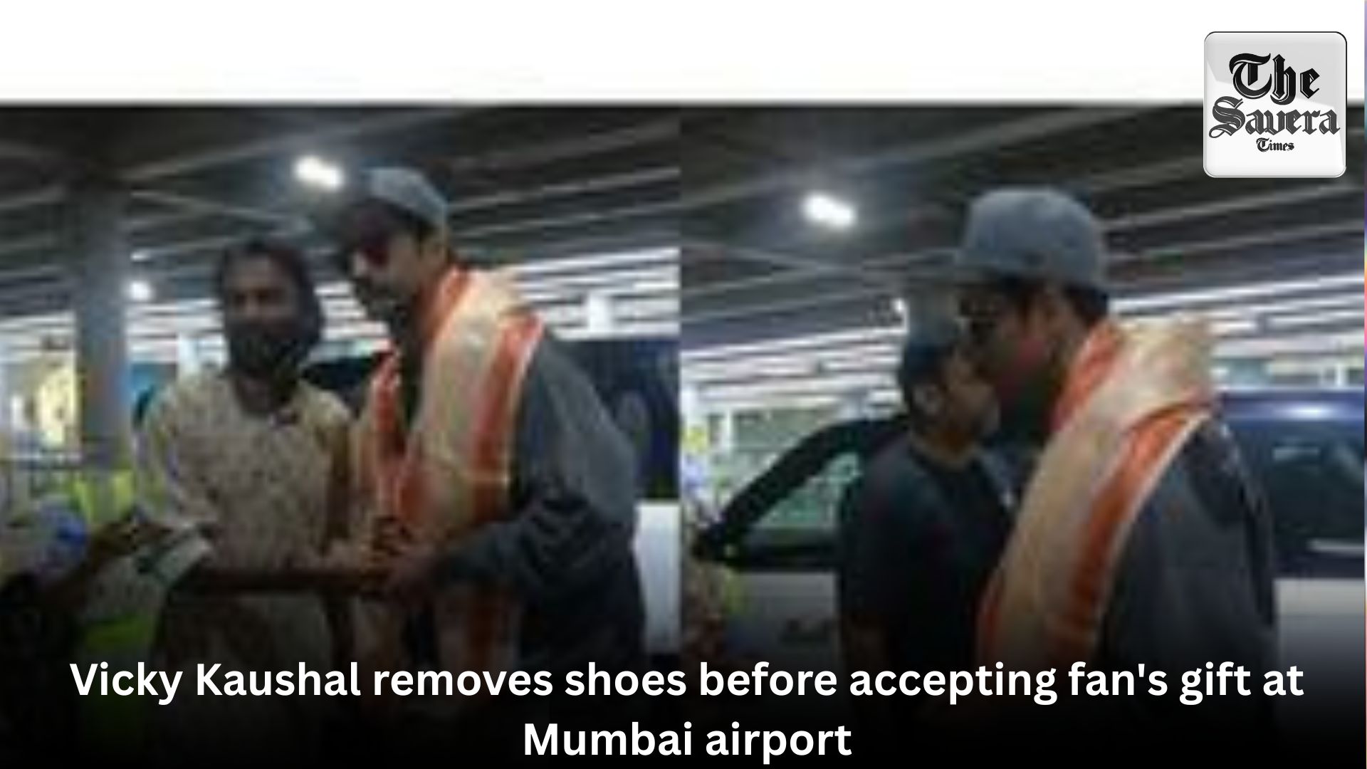 Vicky Kaushal removes shoes before accepting fan’s gift at Mumbai airport