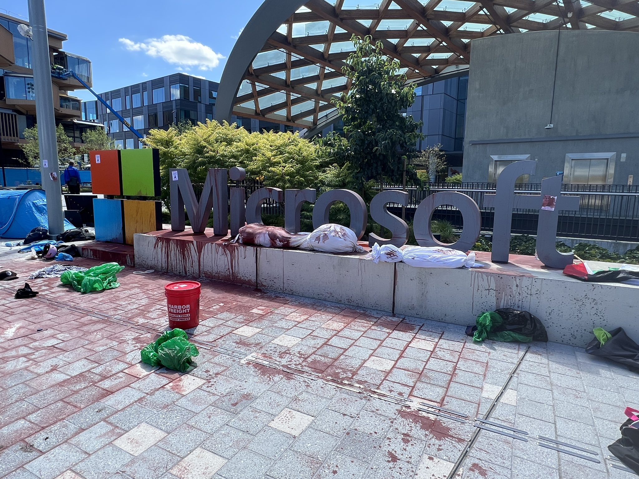 Protest at Microsoft Campus in Redmond Ends with 18 Arrests Over Alleged Vandalism and Trespass