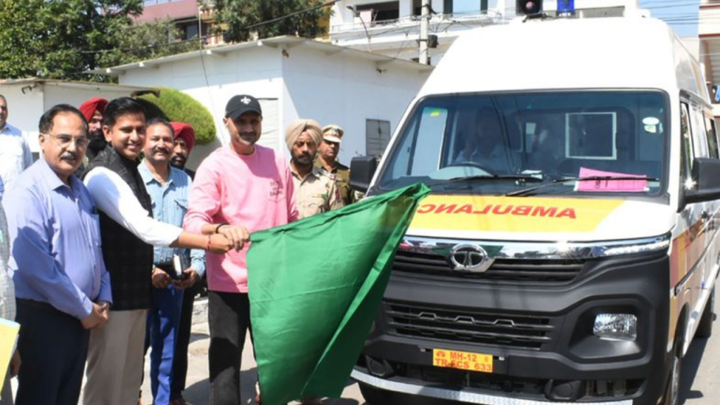 Former cricketer Harbhajan Singh distributed electronic wheelchairs on Independence Day