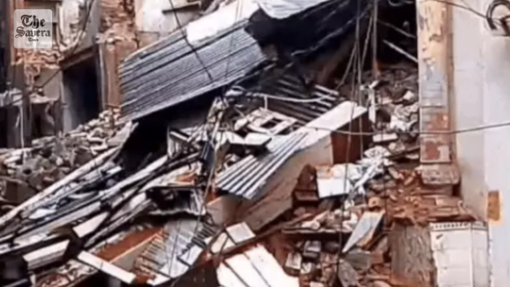Three dilapidated buildings collapsed due to rain in Amritsar