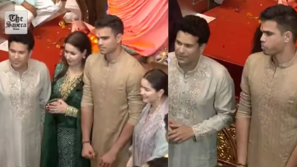 Sachin Tendulkar Seeks Blessings at Lalbaugcha Raja During Ganesh Chaturthi