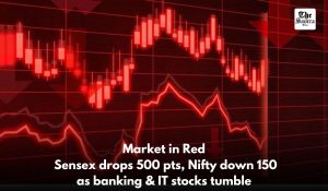 Stock Market declines on August 8; Sensex falls 500 Points, Nifty down 150