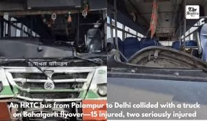 HRTC bus rams into truck in Sonipat: 15 injured, 2 seriously hurt