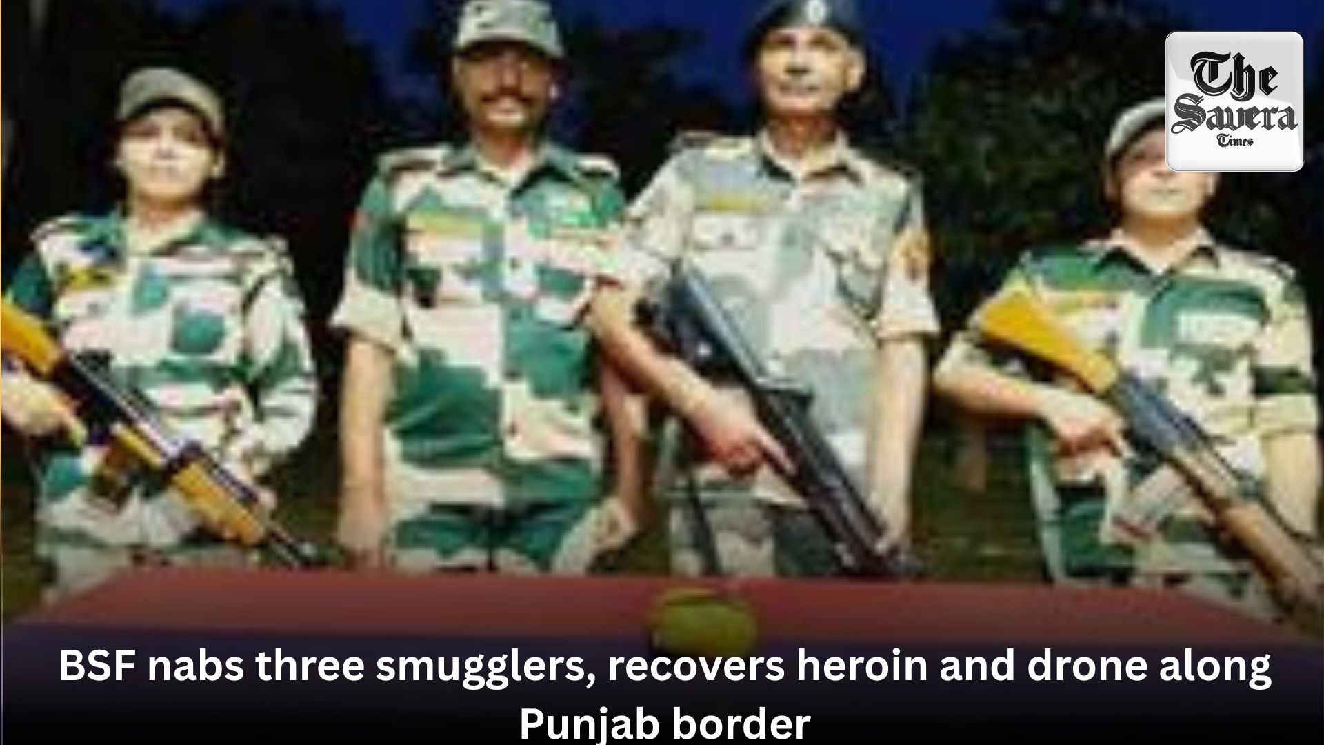 BSF nabs three smugglers, recovers heroin and drone along Punjab border