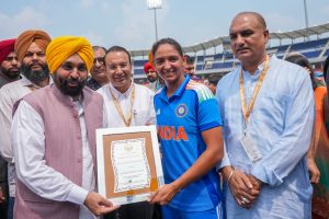 Punjab Chief Minister felicitates Harmanpreet Kaur
