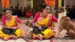 Rupali Ganguly celebrates Navratri with her “Anupamaa” pets, shares emotional note