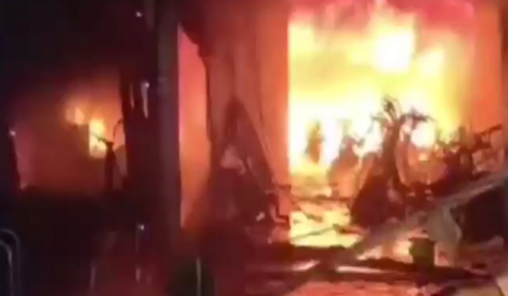 Escooter showroom fire