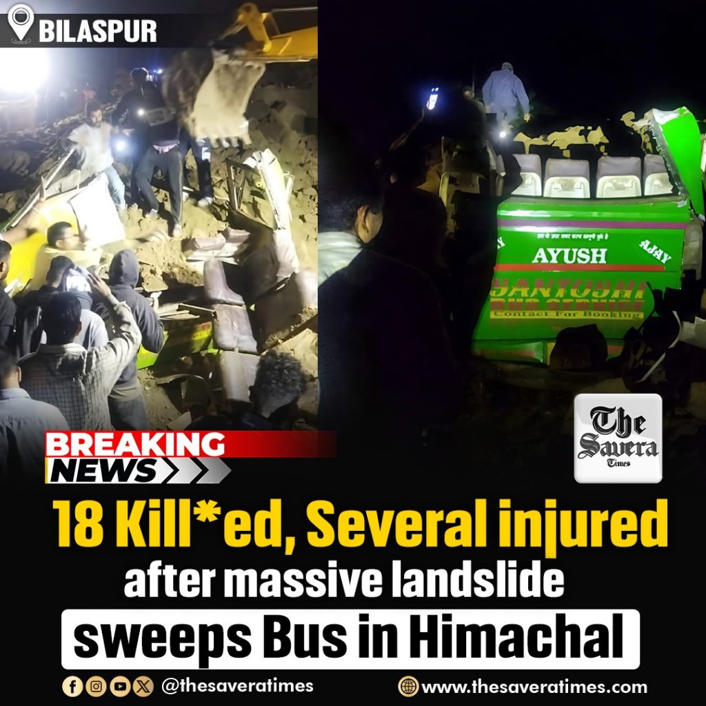 landslide sweeps Bus
