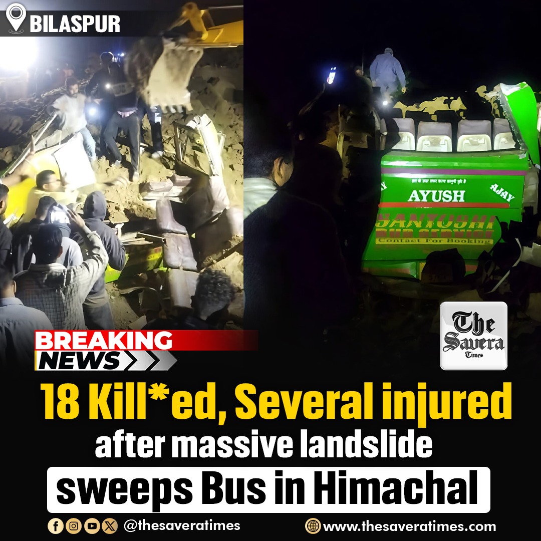 18 Killed, Several injured after massive landslide sweeps Bus in Himachal