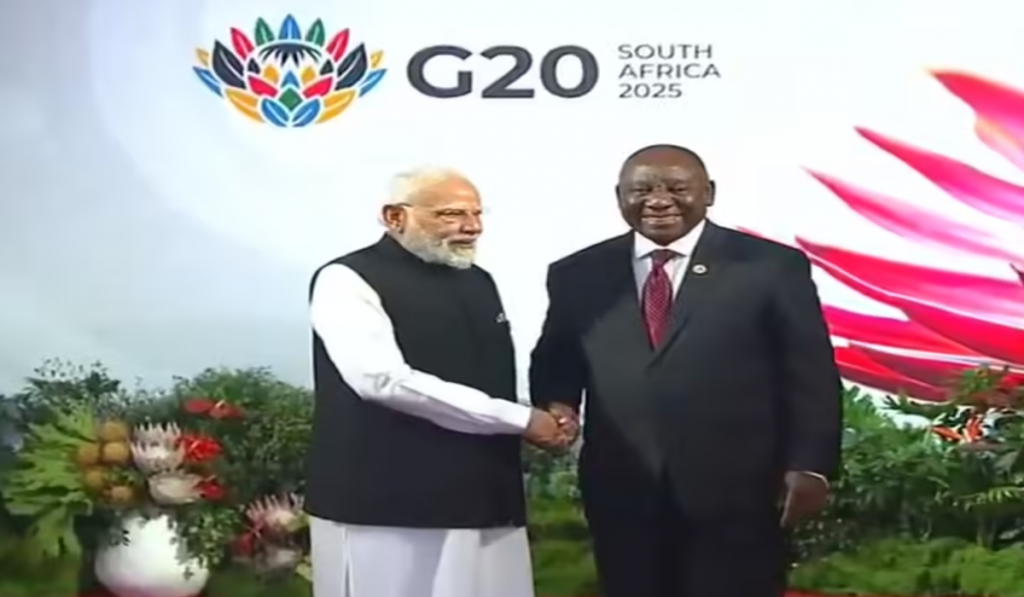 PM Modi Welcomed by South African President as G20 Summit Begins in Johannesburg