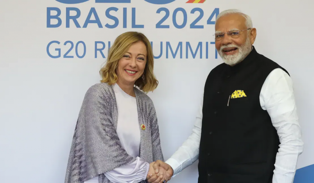 PM Modi meets Italian Counterpart Meloni at G20 Summit in Johannesburg