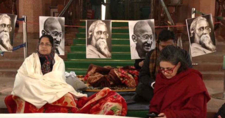 Trinamool stages 12-hour dharna on Parliament premises