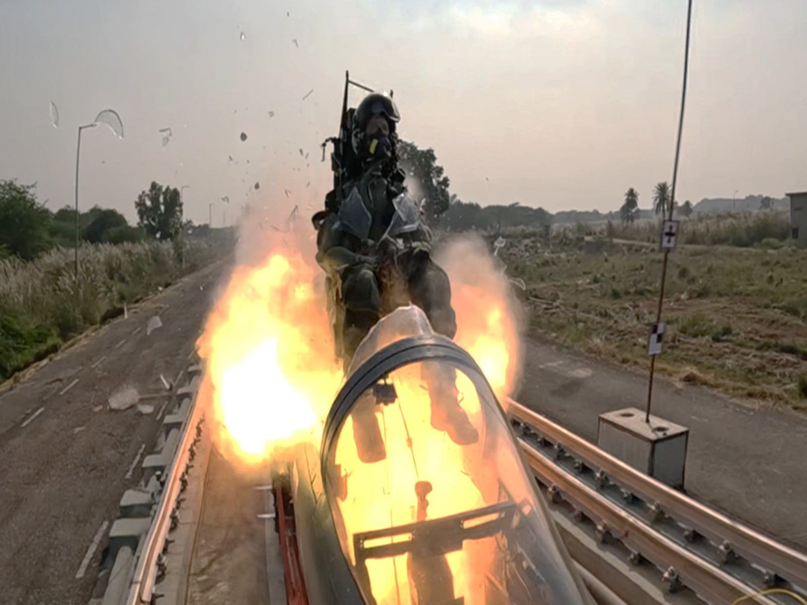 DRDO successfully tests fighter escape system at 800 km/h on rocket sled track in Chandigarh