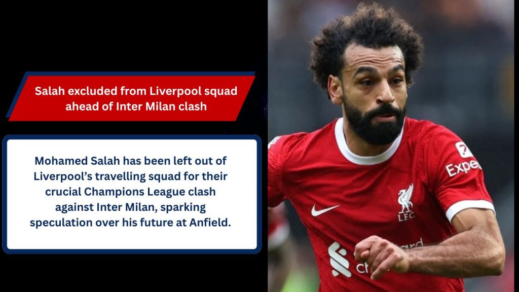 Salah Dropped from Liverpool Squad for Inter Milan Clash