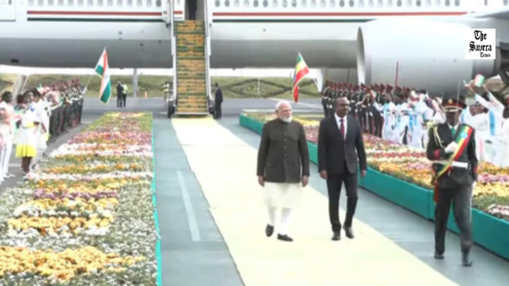 PM Modi Arrives in Addis Ababa, Received by Ethiopian Counterpart