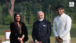 PM Modi Hosts Neeraj Chopra and Wife Himani at Residence