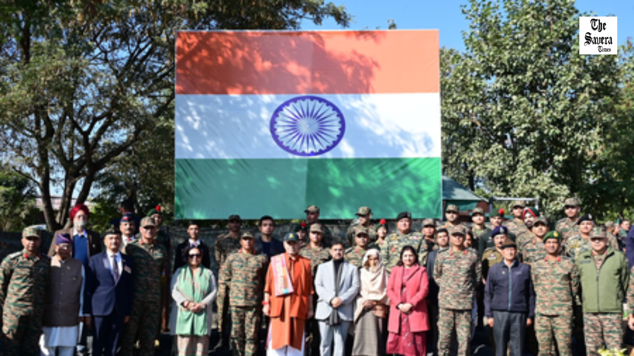 J&K L-G Sinha Inaugurates 108-ft Flag Mast on Vijay Diwas