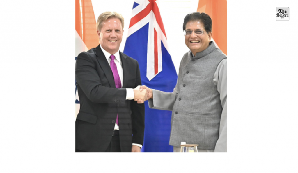 Goyal Says India–New Zealand FTA Will Ensure Zero Tariffs on Entire Export Basket
