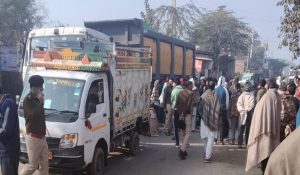 Jhajjar: Woman dies after being hit by a trolley, angry villagers block road