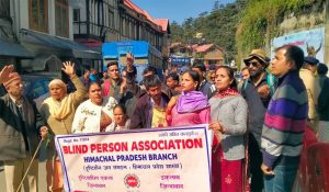 Himachal: Blind Association members stage protest in Shimla, demands filling of backlog posts