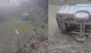 Uncontrolled HRTC Bus falls into a field; several people injured