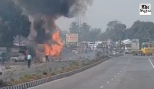 Multiple LPG Cylinders Explode in Pickup on Mumbai–Goa Highway, No Casualties