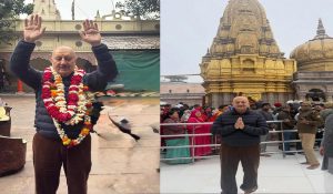 Anupam Kher offers prayers at Sankat Mochan, Kashi Vishwanath temples in Varanasi