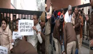 Trinamool Congress MPs stage protest outside Amit Shah’s office in Delhi, detained