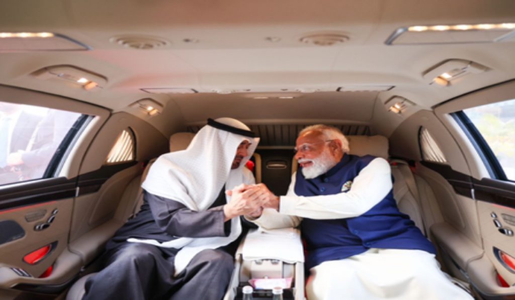 PM Modi Receives UAE President Sheikh Mohamed bin Zayed at Delhi Airport
