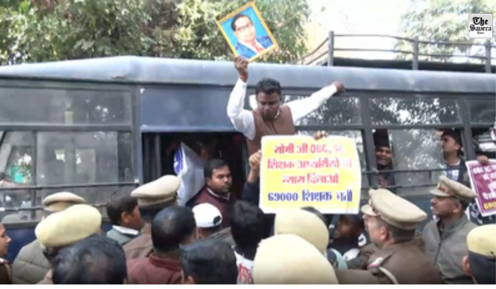 69,000 teacher recruitment row: Aspirants protest in Lucknow ahead of SC hearing, seek justice
