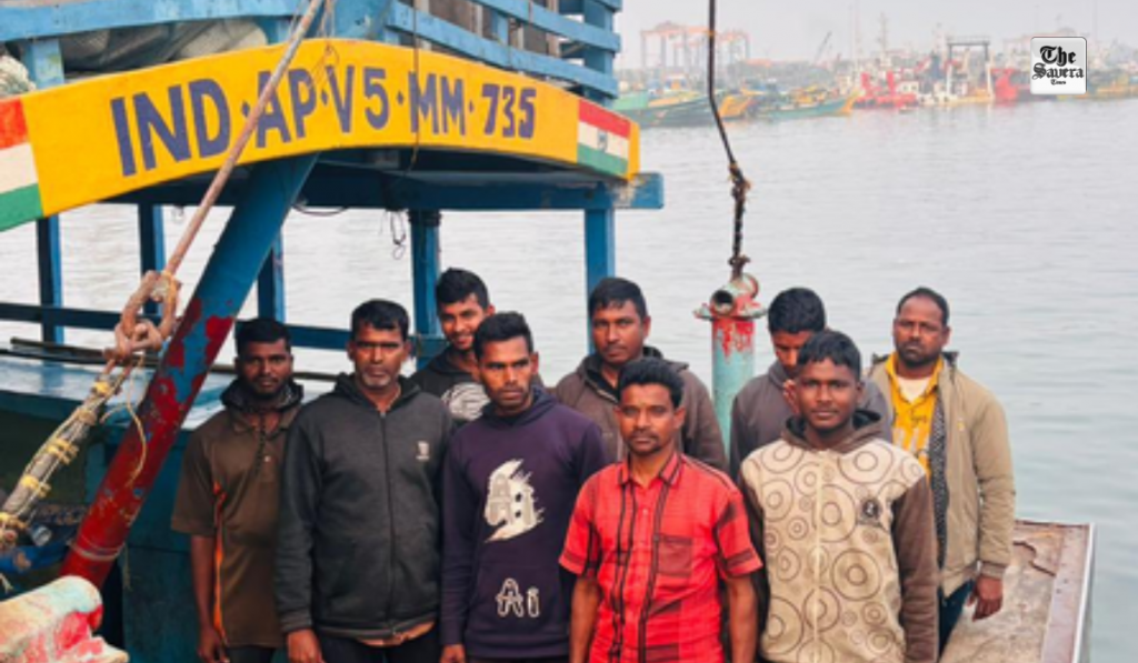 Nine Andhra fishermen return home from Bangladesh