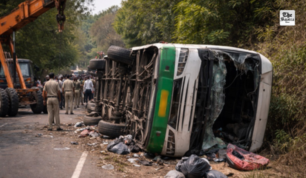 Overspeed Suspected as 15 Injured in Bus Overturn on Pipariya–Chhindwara Route