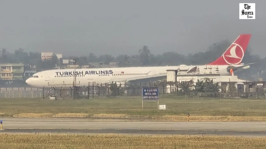 Turkish Airlines emergency landing Kolkata engine sparks