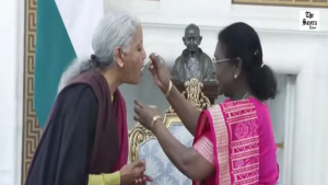 President Murmu Offers ‘Dahi-Cheeni’ to Sitharaman Before Budget