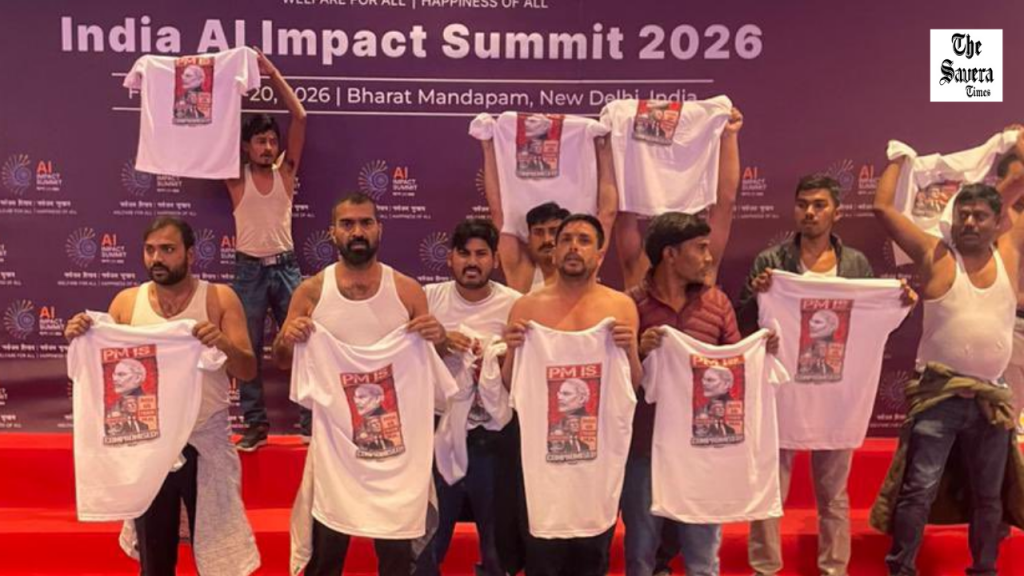 Congress Protest at India AI Summit: Youth Workers Raise Slogans