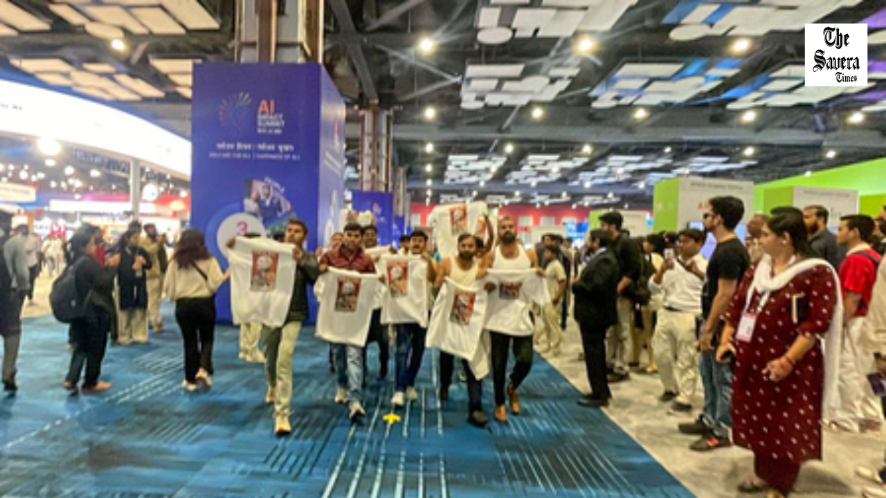 Congress HQ UP Backs Controversial AI Summit Protest Poster
