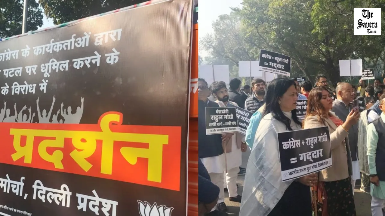 BJP Protests Congress Over AI Summit Chaos, Black Flags at Rahul Convoy