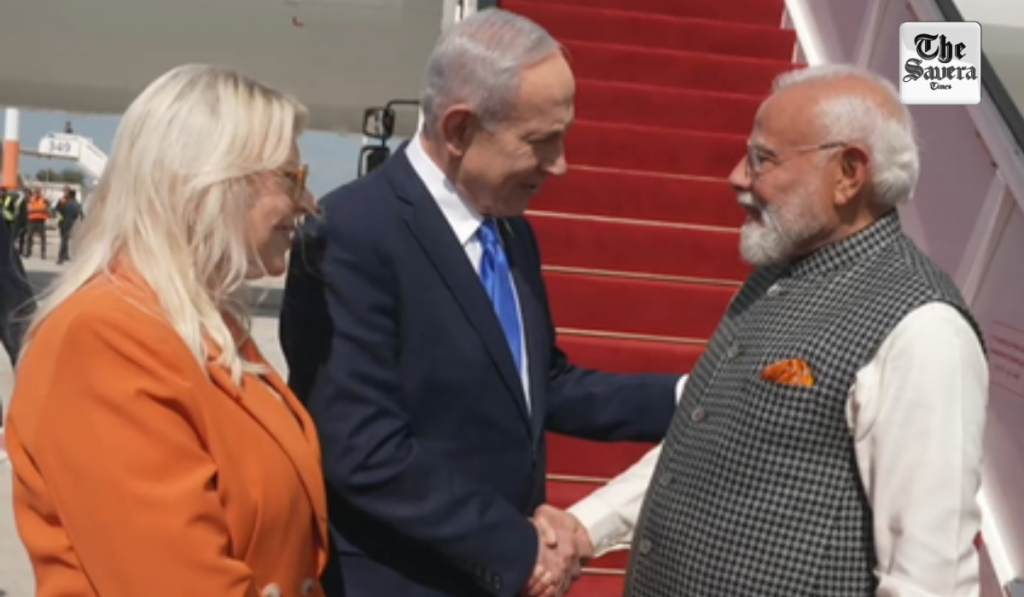 PM Modi arrives in Israel, receives warm welcome from Netanyahu at airport