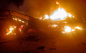 Passenger suffers injuries as bus catches fire on Rajasthan-Gujarat border near Dhanera